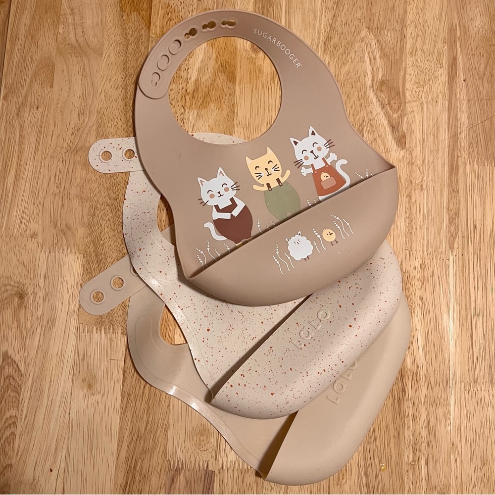 3 Silicone Baby Bibs